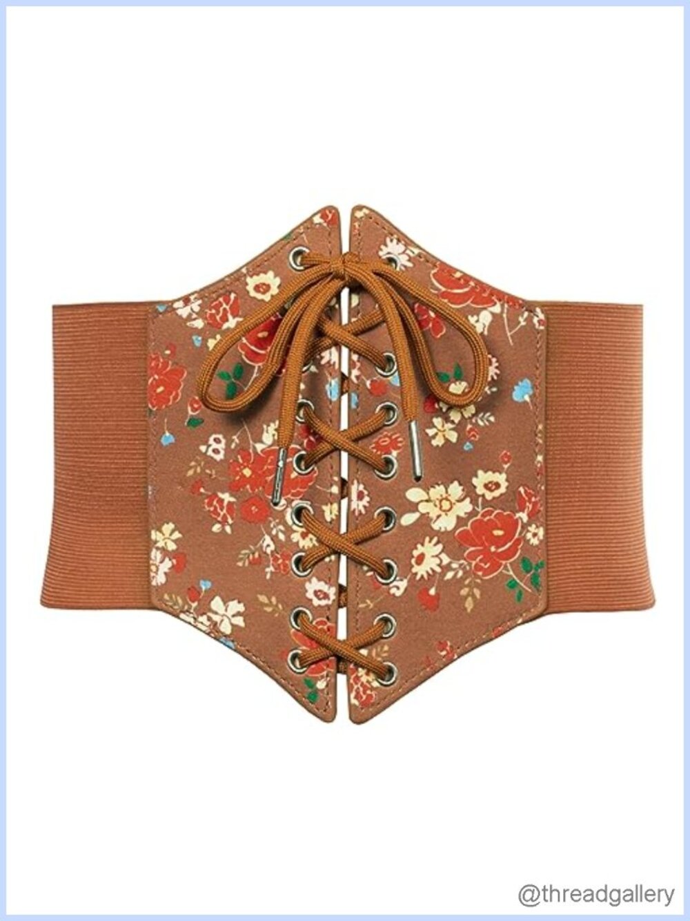 Wide Elastic Corset Belt Lace-up PU Leather Waspie Waist Belt Costume
